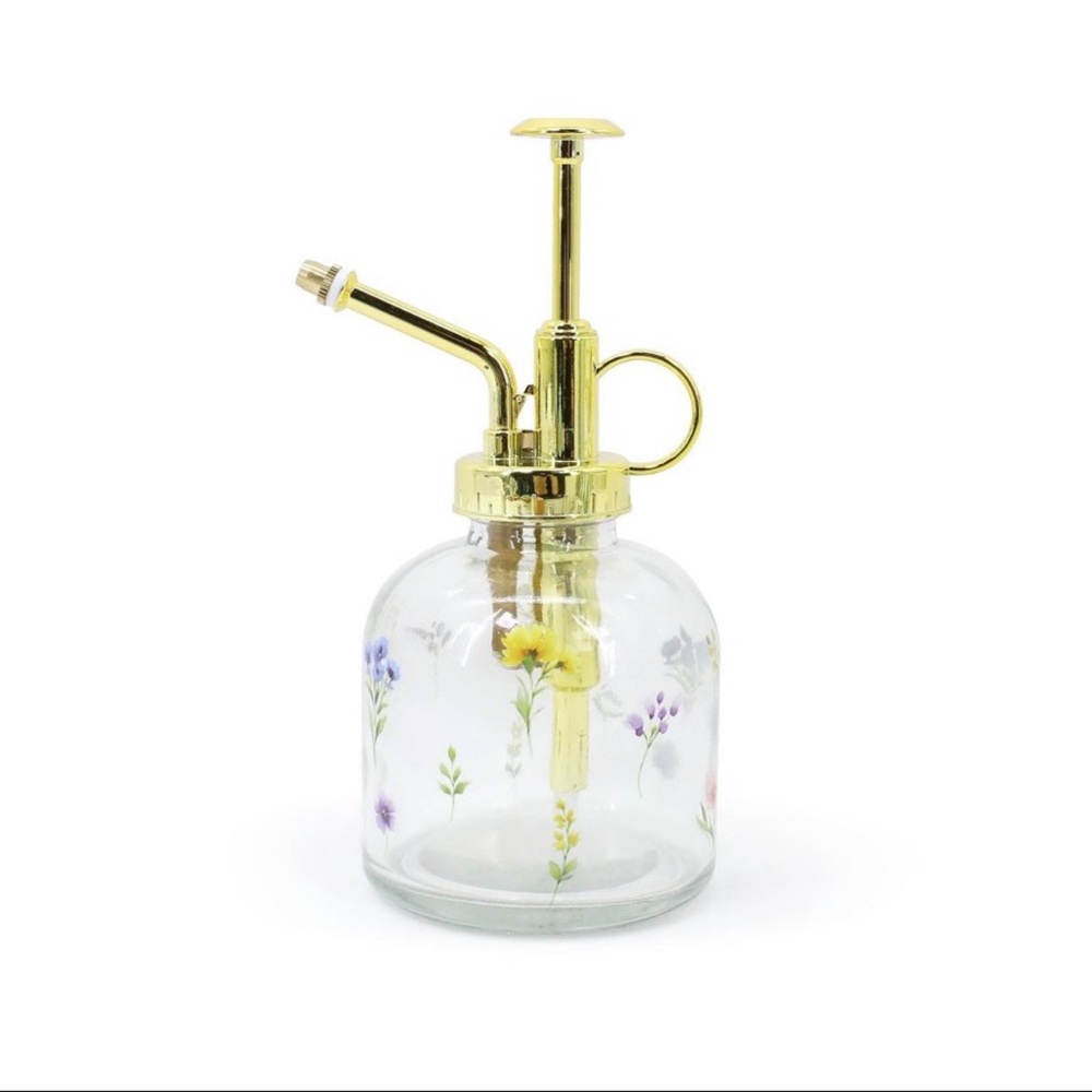 New Target Bullseye Playground Glass Floral Plant Mister with Gold Pump, Spring
